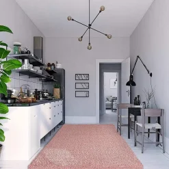 Loca Shaggy Vloerkleed – Modern Uni Effen – Roze Hoogpolig & Zacht - 140x200 CM