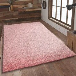 Loca Shaggy Vloerkleed – Modern Uni Effen – Roze Hoogpolig & Zacht - 140x200 CM