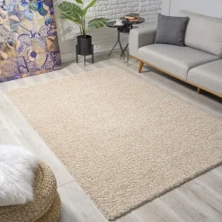 Loca Shaggy Vloerkleed Beige Hoogpolig - 120x170 CM