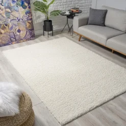 Loca Shaggy Vloerkleed Creme Hoogpolig - 240x340 CM