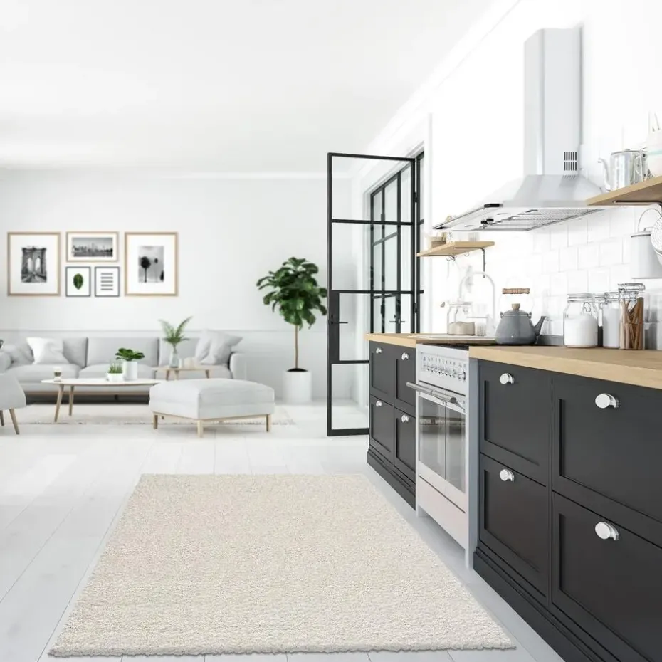 Loca Shaggy Vloerkleed Creme Hoogpolig - 240x340 CM