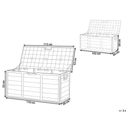 LOCARNO - Kussenbox - Grijs - 112 cm - Synthetisch materiaal