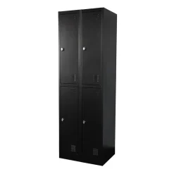 Lockerkast Zwart - 60x185 cm - 4 lockers