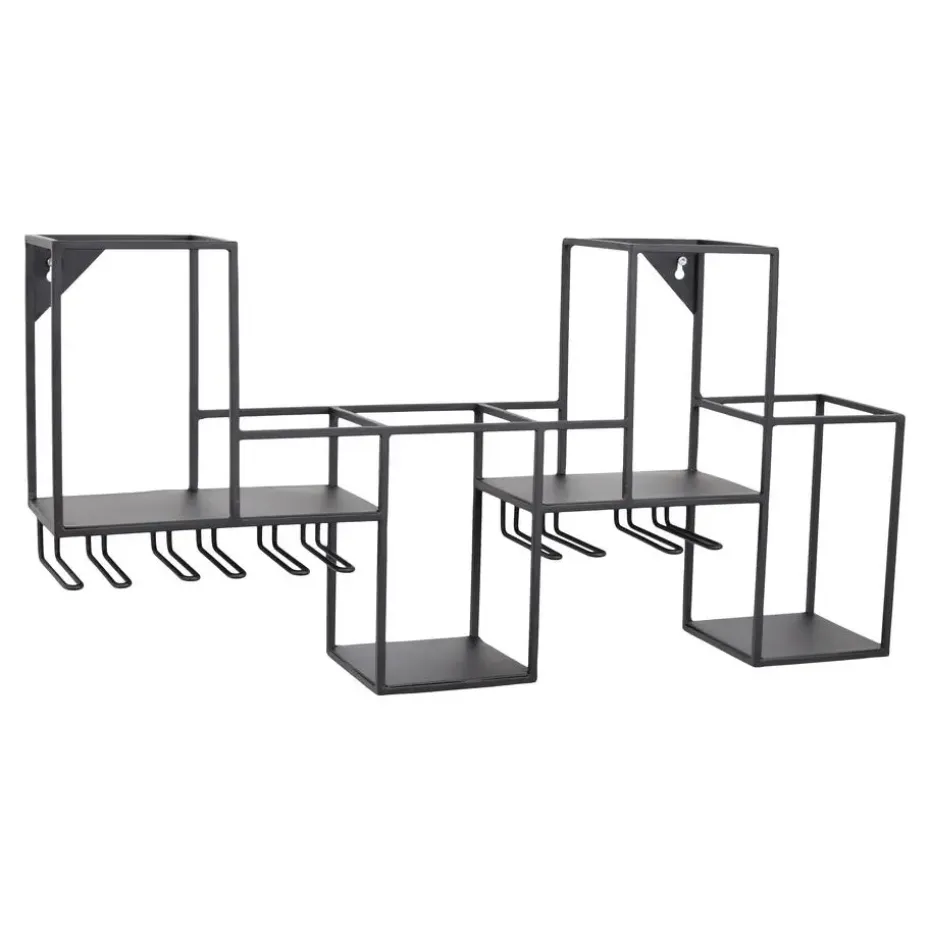 LOFT42 Chardo Wandwijnrek - Metaal - Zwart