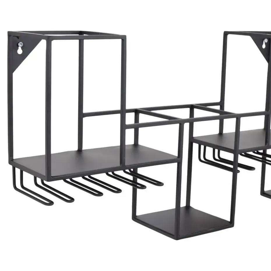 LOFT42 Chardo Wandwijnrek - Metaal - Zwart