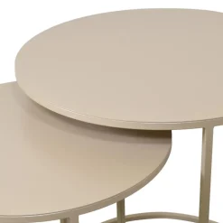 LOFT42 Elvy Set Bijzettafels Rond - Beige - Ø49x52