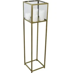 LOFT42 Flint Staand Windlicht Antique Messing - Metaal