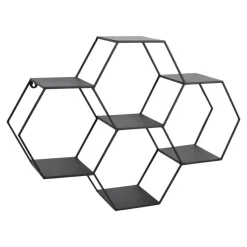 LOFT42 Hexagon Wandrek Zeshoekig - Zwart - 57x80x20