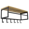 LOFT42 Kapstok Ivory - Hout – Metaal – 6 haken en Roede - 80x36x30
