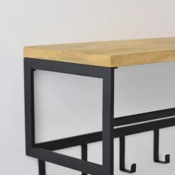 LOFT42 Kapstok Ivory - Hout – Metaal – 6 haken en Roede - 80x36x30