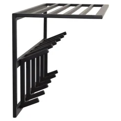 LOFT42 Kapstok Jaimy - Zwart – Metaal – 6 dubbele haken - 80x35x30