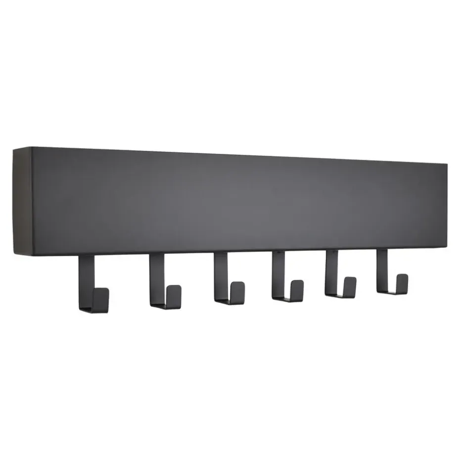 LOFT42 Mula Wandkapstok - 61x19x6 - Zwart metaal - 6 haken