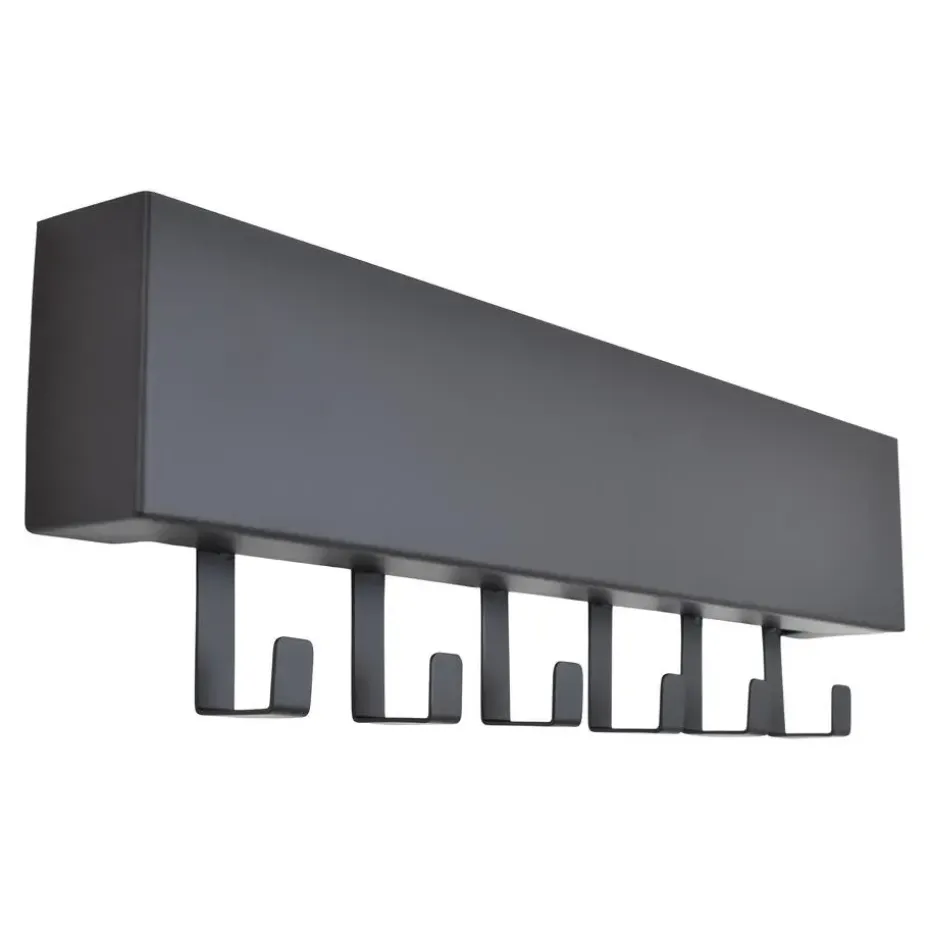 LOFT42 Mula Wandkapstok - 61x19x6 - Zwart metaal - 6 haken
