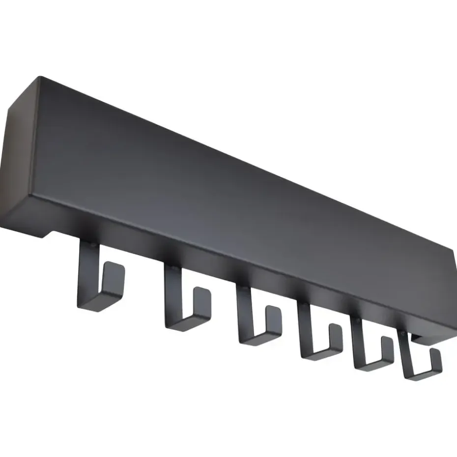 LOFT42 Mula Wandkapstok - 61x19x6 - Zwart metaal - 6 haken