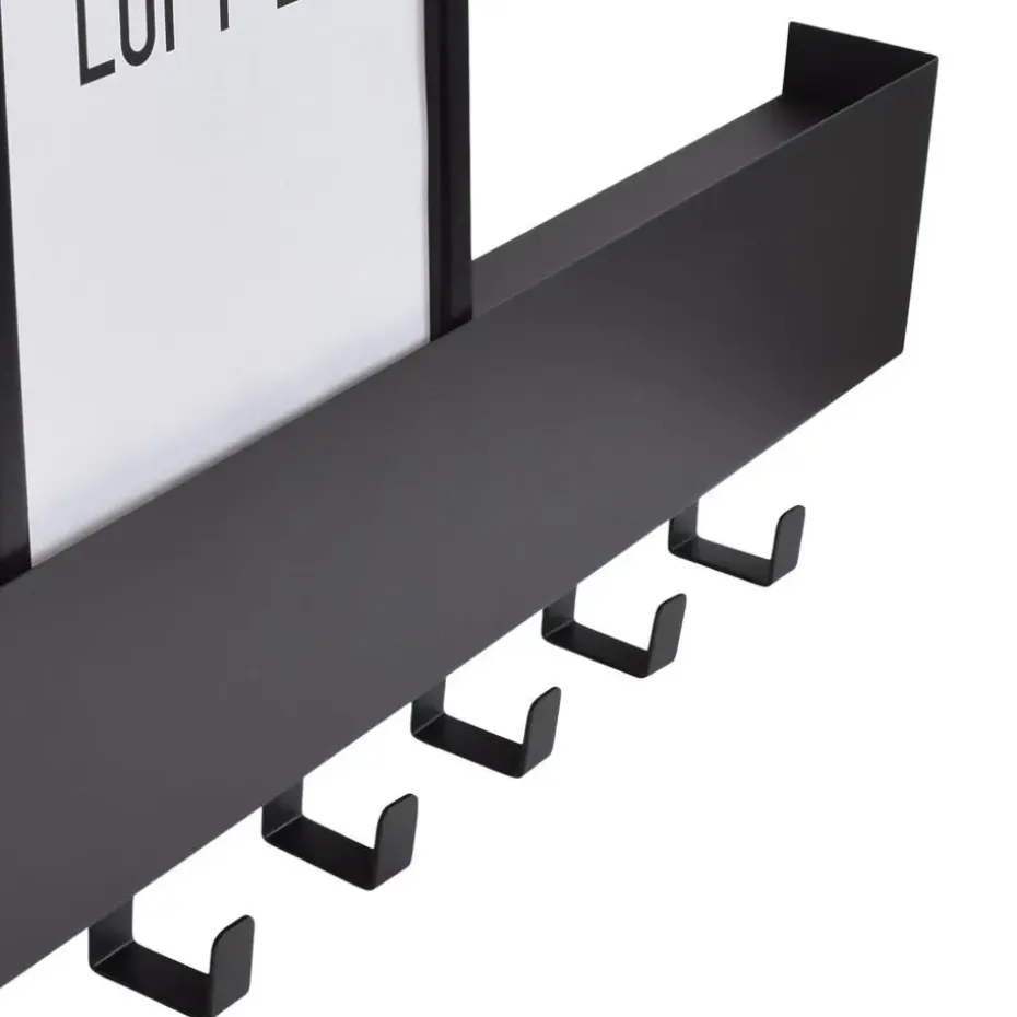LOFT42 Mula Wandkapstok - 61x19x6 - Zwart metaal - 6 haken