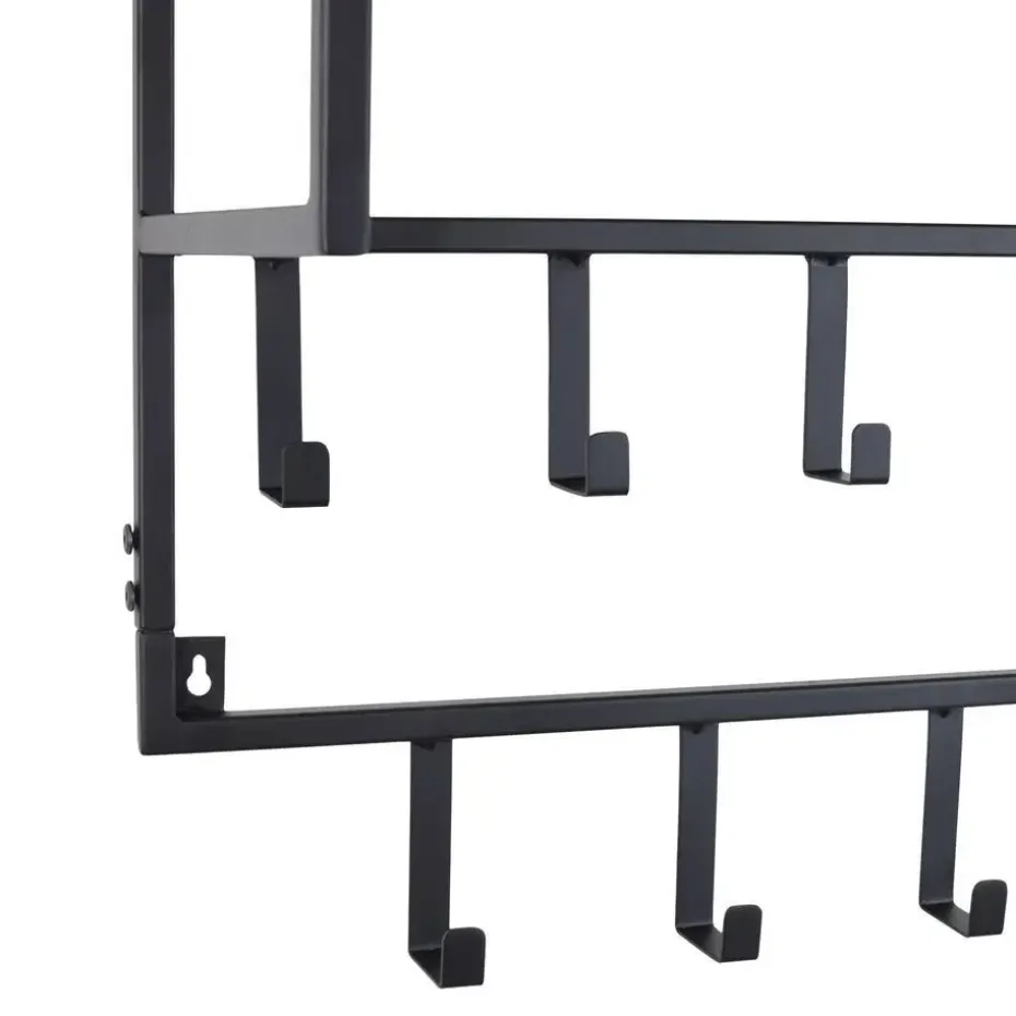LOFT42 Petri Kapstok - 15 haken - Metaal - Zwart - 100x57x30