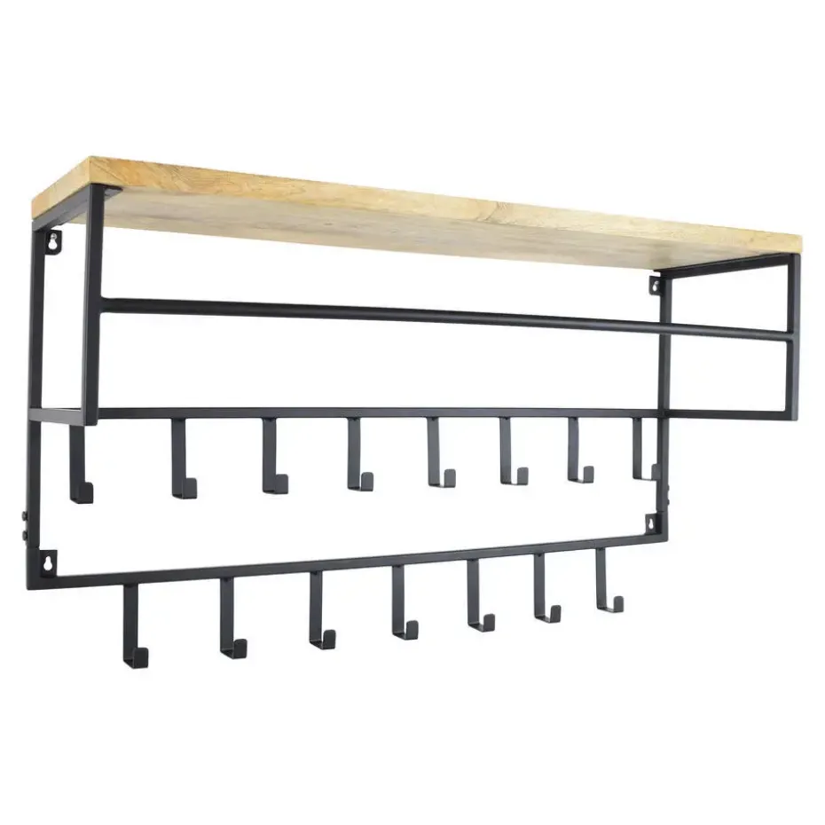 LOFT42 Petri Kapstok - 15 haken - Metaal - Zwart - 100x57x30