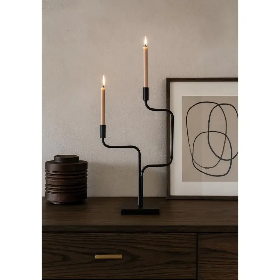 LOFT42 Swing Kandelaar - 2 Kaarsen - Metaal - Mat Zwart -67x37x16