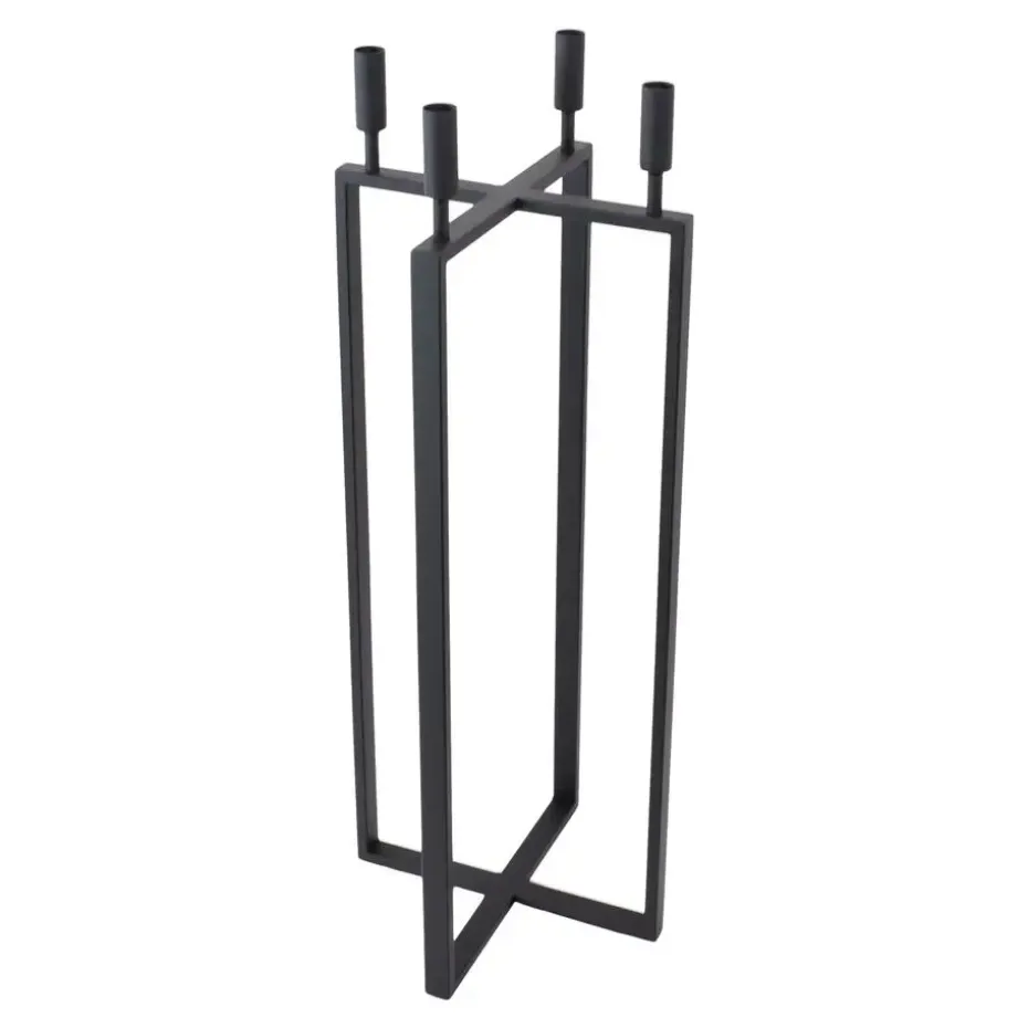 LOFT42 Vloerkandelaar Birk 4 kaarsen - Zwart metaal