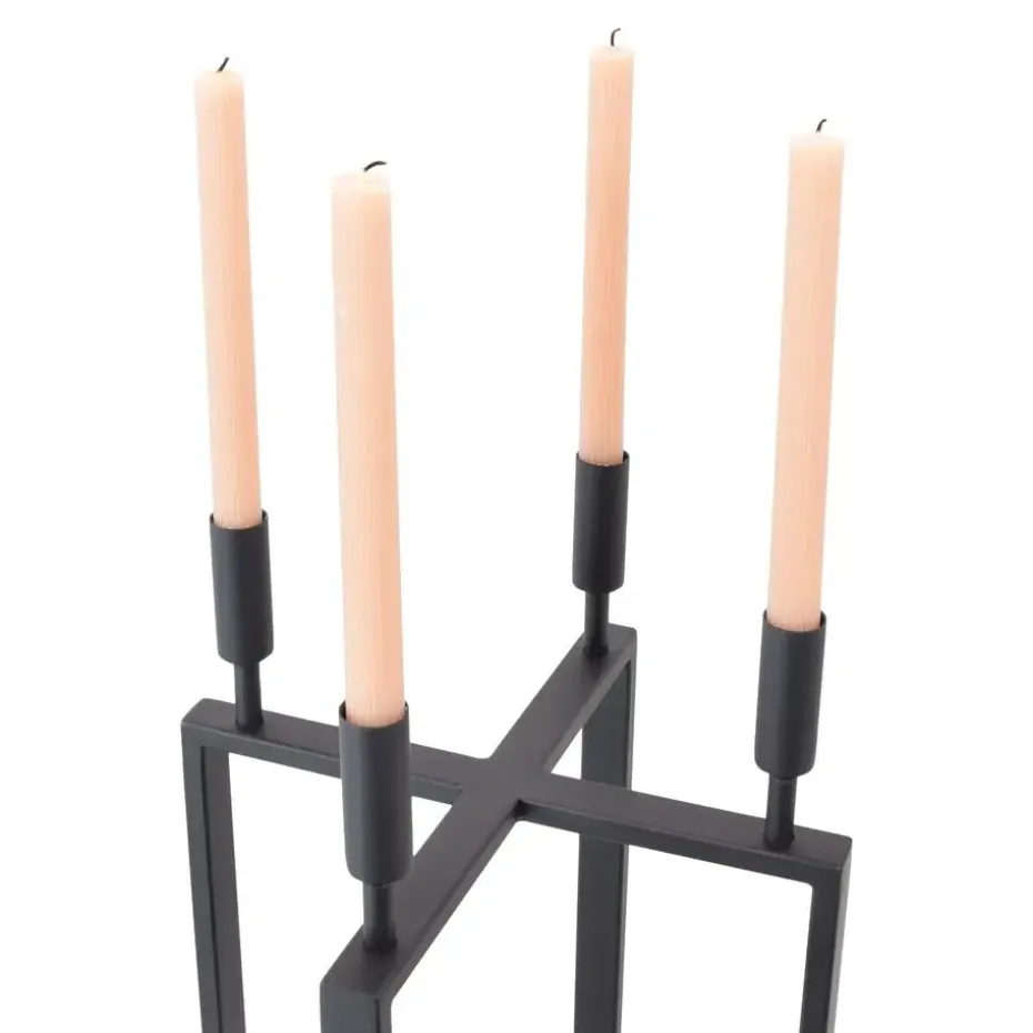LOFT42 Vloerkandelaar Birk 4 kaarsen - Zwart metaal
