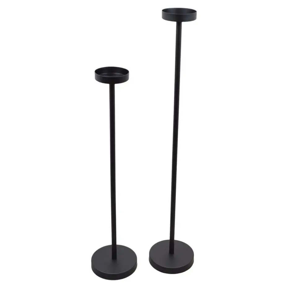 LOFT42 Vloerkandelaar Set Eve Rond - Zwart metaal