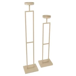 LOFT42 Vloerkandelaar Set Flame - Beige metaal