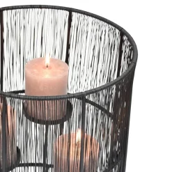 LOFT42 Wira kandelaar met 3 schotels - Metaal - Zwart - Ø28x32