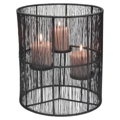 LOFT42 Wira kandelaar met 3 schotels - Metaal - Zwart - Ø28x32