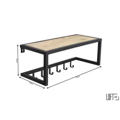 LOFT42 Woody Kapstok - Zwart – Mangohout – Metaal