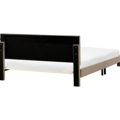 LONZAC - Bed met opbergruimte - Taupe - 180 x 200 cm - Fluweel