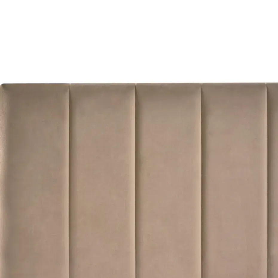 LONZAC - Bed met opbergruimte - Taupe - 180 x 200 cm - Fluweel