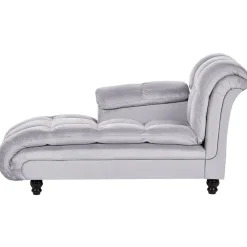 LORMONT - Chaise longue - Grijs - Rechterzijde - Fluweel