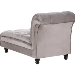LORMONT - Chaise longue - Taupe - Rechterzijde - Fluweel