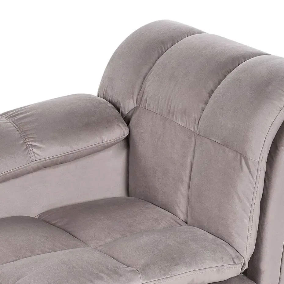 LORMONT - Chaise longue - Taupe - Rechterzijde - Fluweel