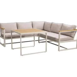 Lounge dining hoekset Sevilla - zand/metaal