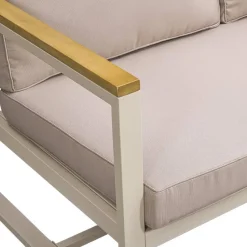 Lounge dining hoekset Sevilla - zand/metaal