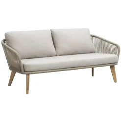 Loungebank Nant - wicker/acacia taupe - 87x170x67 cm - incl. kussens