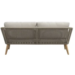 Loungebank Nant - wicker/acacia taupe - 87x170x67 cm - incl. kussens