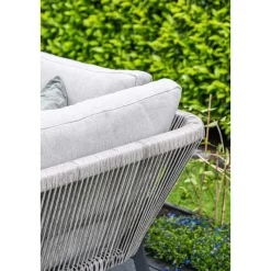 Lounge-diningset Monti - zwart - 7-persoons - aluminium