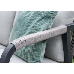 Lounge-diningset Monti - zwart - 7-persoons - aluminium