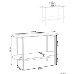 LOVELL - Sidetable - Lichtbruin/Zilver - Hout