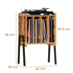 LP Opbergsysteem - Platenrek - LP Houder - Vinyl Houder - MDF - Bruin Vintage