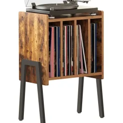 LP Opbergsysteem - Platenrek - LP Houder - Vinyl Houder - MDF - Bruin Vintage