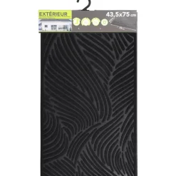 Luance Deurmat Vague - zwart - rubber - rechthoek - 75 x 44 cm