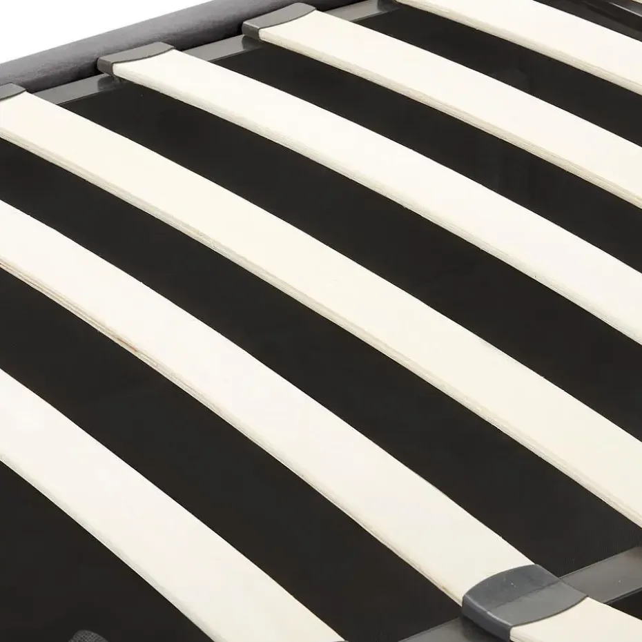 LUBBON - Bed met opbergruimte - Grijs - 160 x 200 cm - Fluweel