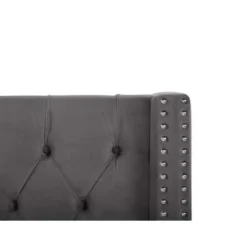 LUBBON - Bed met opbergruimte - Grijs - 160 x 200 cm - Fluweel