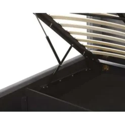 LUBBON - Bed met opbergruimte - Grijs - 160 x 200 cm - Fluweel