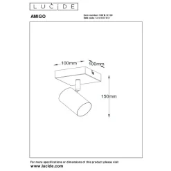 Lucide AMIGO Plafondspot - Zwart