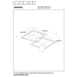 Lucide ARIANNE Plafonnière - Zwart