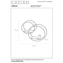 Lucide CIRCLE Wandlamp - Zwart